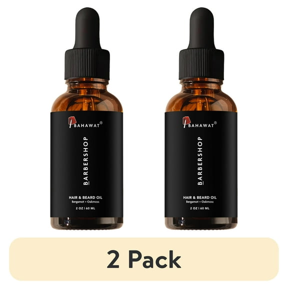 (2 pack) Bahawat Beard & Hair Oil - Natural & Organic Leave-in Conditioner - Barbershop, 2 oz
