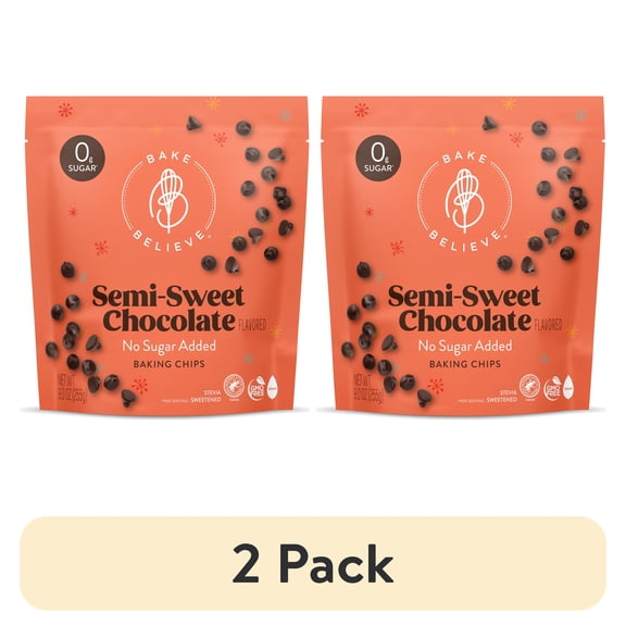 (2 pack) Bake Believe ,Keto-Friendly, Semi-Sweet Baking Chips, 9 oz Bag