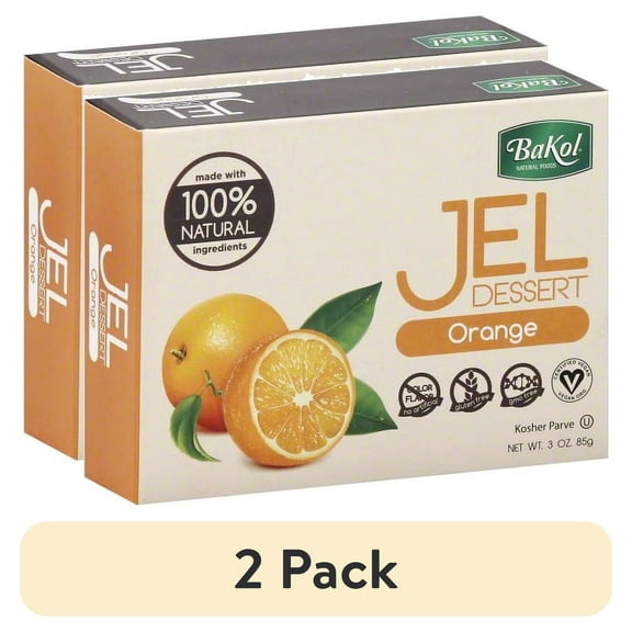 (2 pack) Bakol Jel Dessert, Orange 3 oz