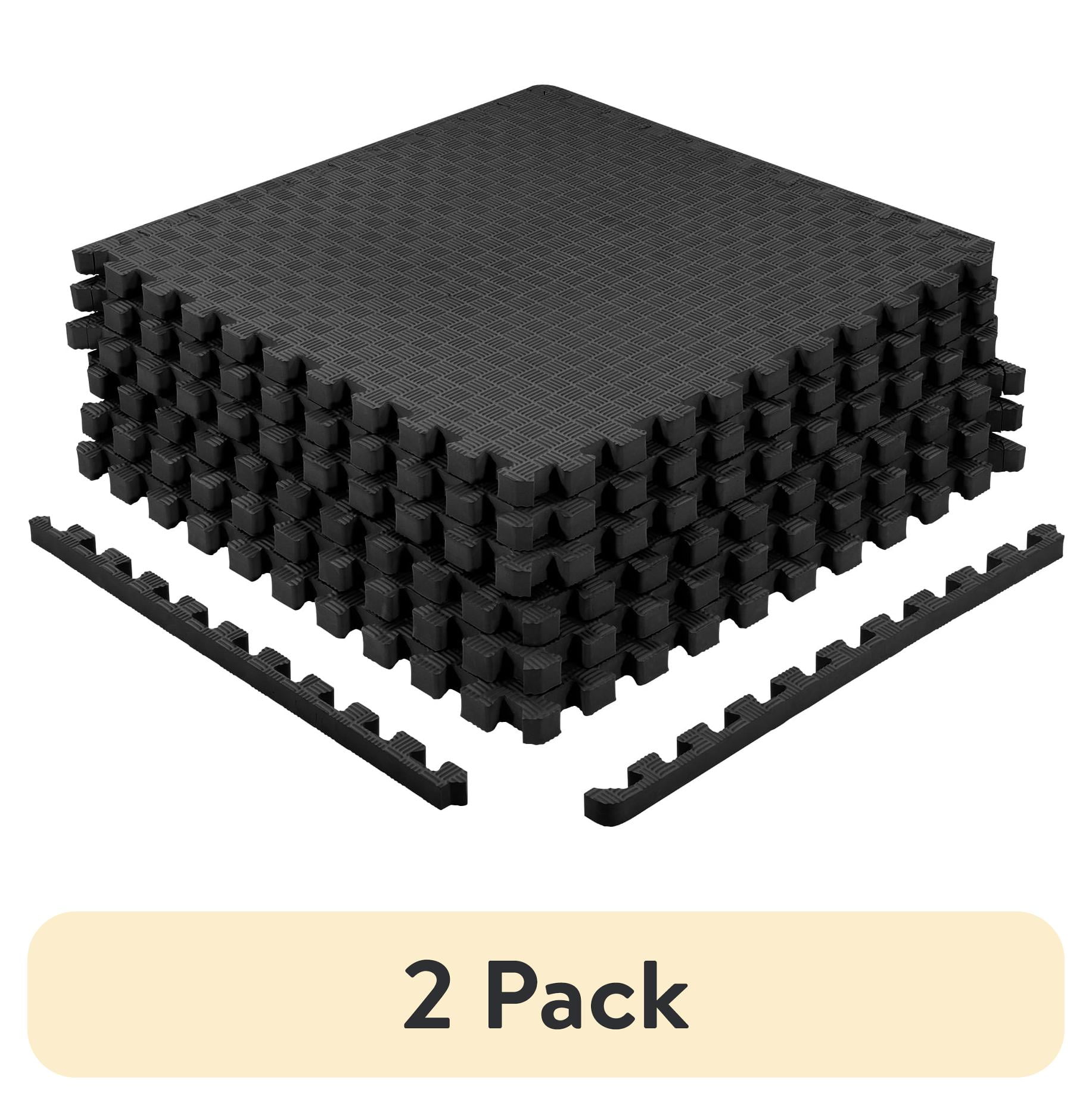 (2 pack) BalanceFrom EVA Foam Interlocking Floor Tiles, 63 × 63 cm, 1/2" 3/4" or 1" Thick, Anti-Slip Textured Mats in Multiple Colors, 6/12/24/36 Pack for Home Gym and Play Areas