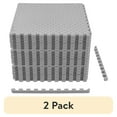 thumbnail image 1 of (2 pack) BalanceFrom 1 In. Thick Flooring Puzzle Exercise Mat with High Quality EVA Foam Interlocking Tiles, 18 Piece, 72 Sq Ft. Gray, 1 of 8