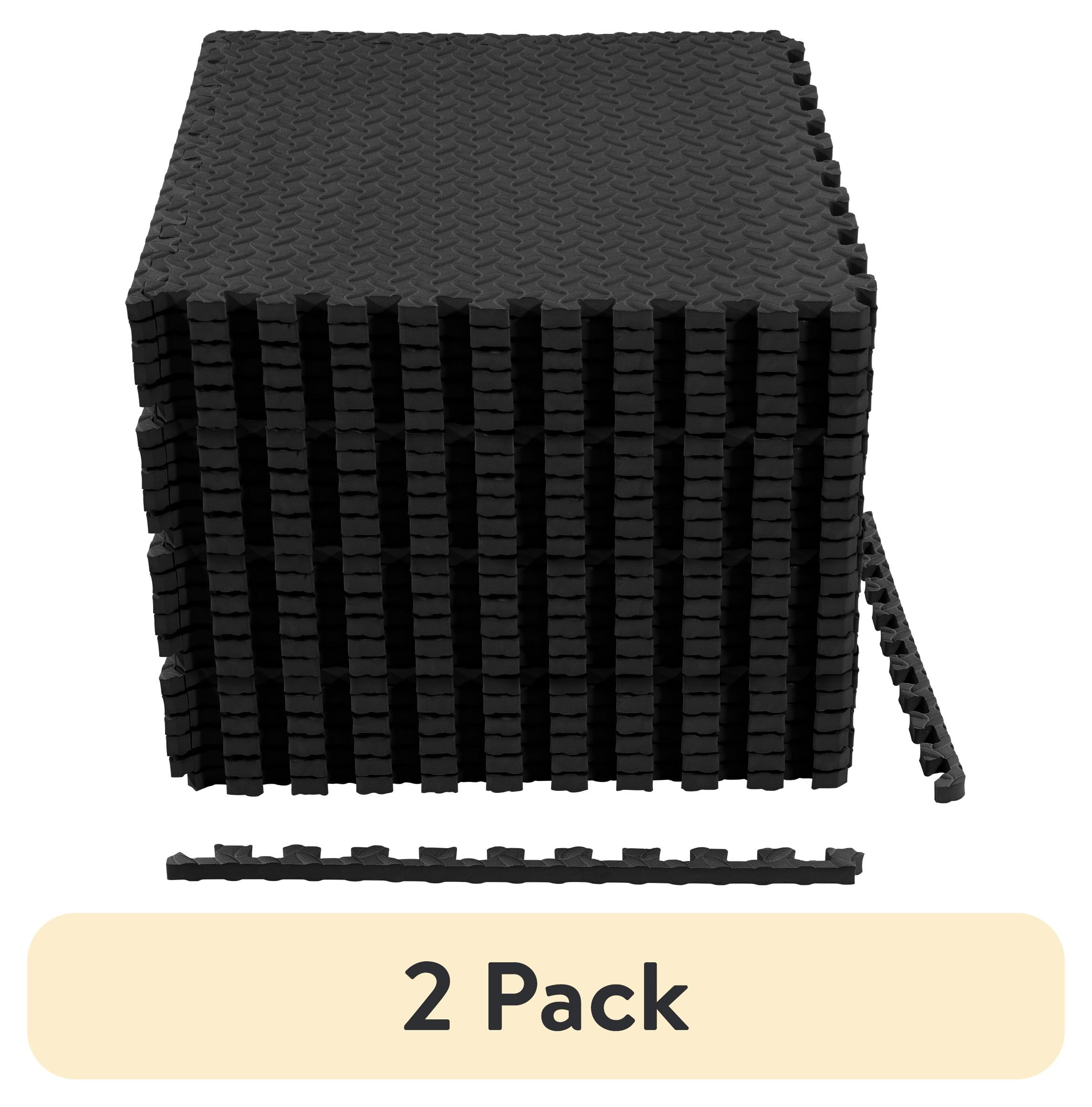(2 pack) BalanceFrom EVA Foam Interlocking Floor Tiles, 63 × 63 cm, 1/2" 3/4" or 1" Thick, Anti-Slip Textured Mats in Multiple Colors, 6/12/24/36 Pack for Home Gym and Play Areas