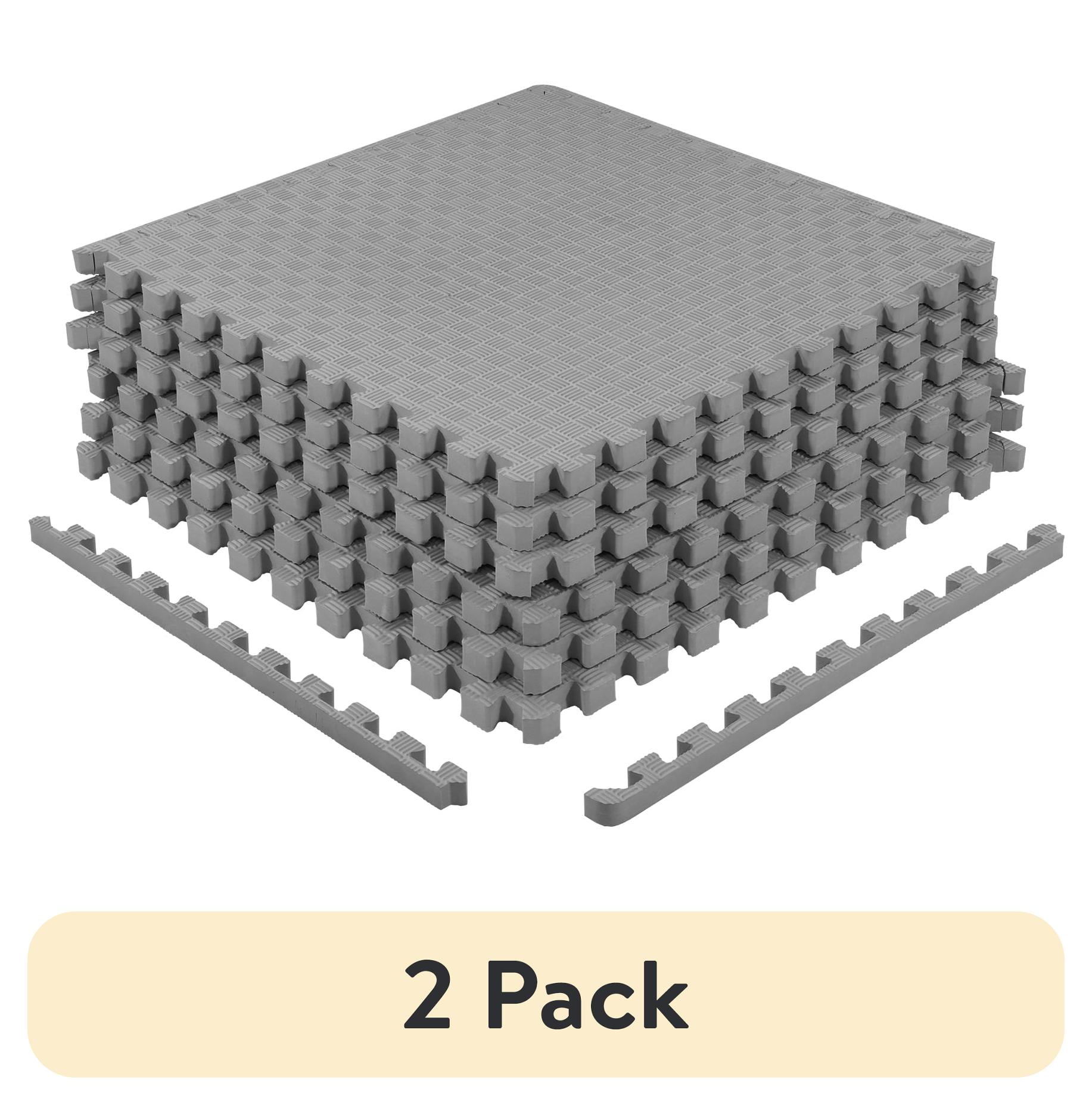 (2 pack) BalanceFrom EVA Foam Interlocking Floor Tiles, 63 × 63 cm, 1/2 ...