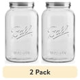 thumbnail interactive-video image 1 of (2 pack) Ball Decorative Mason Jar with One Piece Stainless Steel Lid, gal. (128oz.), 1 of 8