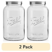 2 pack Ball Decorative Mason Jar with One Piece Stainless Steel Lid, gal. 128oz.