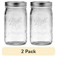 thumbnail image 1 of (2 pack) Ball Glass Mason Jar with Lid & Band, Wide Mouth, 32 oz, Single Jar, 1 Count, 1 of 10