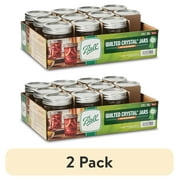 2 pack Ball Quilted Crystal Mason Jar w/ Lid & Band, Regular Mouth, 8 Ounces, 12 Count, 4 lb.