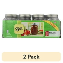(2 pack) Ball Regular Mouth 16oz Pint Mason Jars with Lids & Bands, 12 Count