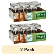 2 pack Ball Wide Mouth Quart 32oz. Glass Mason Jars with Lids and Bands, 12 Count