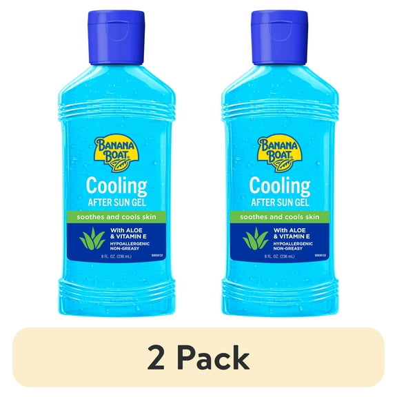 (2 pack) Banana Boat Cooling After Sun Gel with Aloe Vera & Vitamin E, 8 oz
