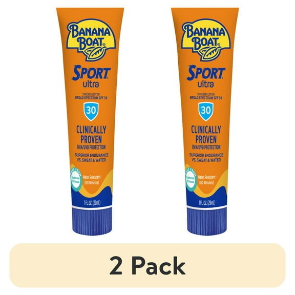 (2 pack) Banana Boat Sport Ultra SPF 30 Sunscreen Lotion, Travel Sunscreen Sport, Adult Sunblock Lotion, 1 oz
