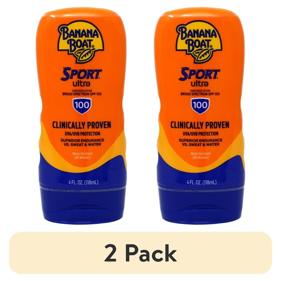 (2 pack) Banana Boat Sport Ultra Sunscreen Lotion SPF 100, 4-Ounce