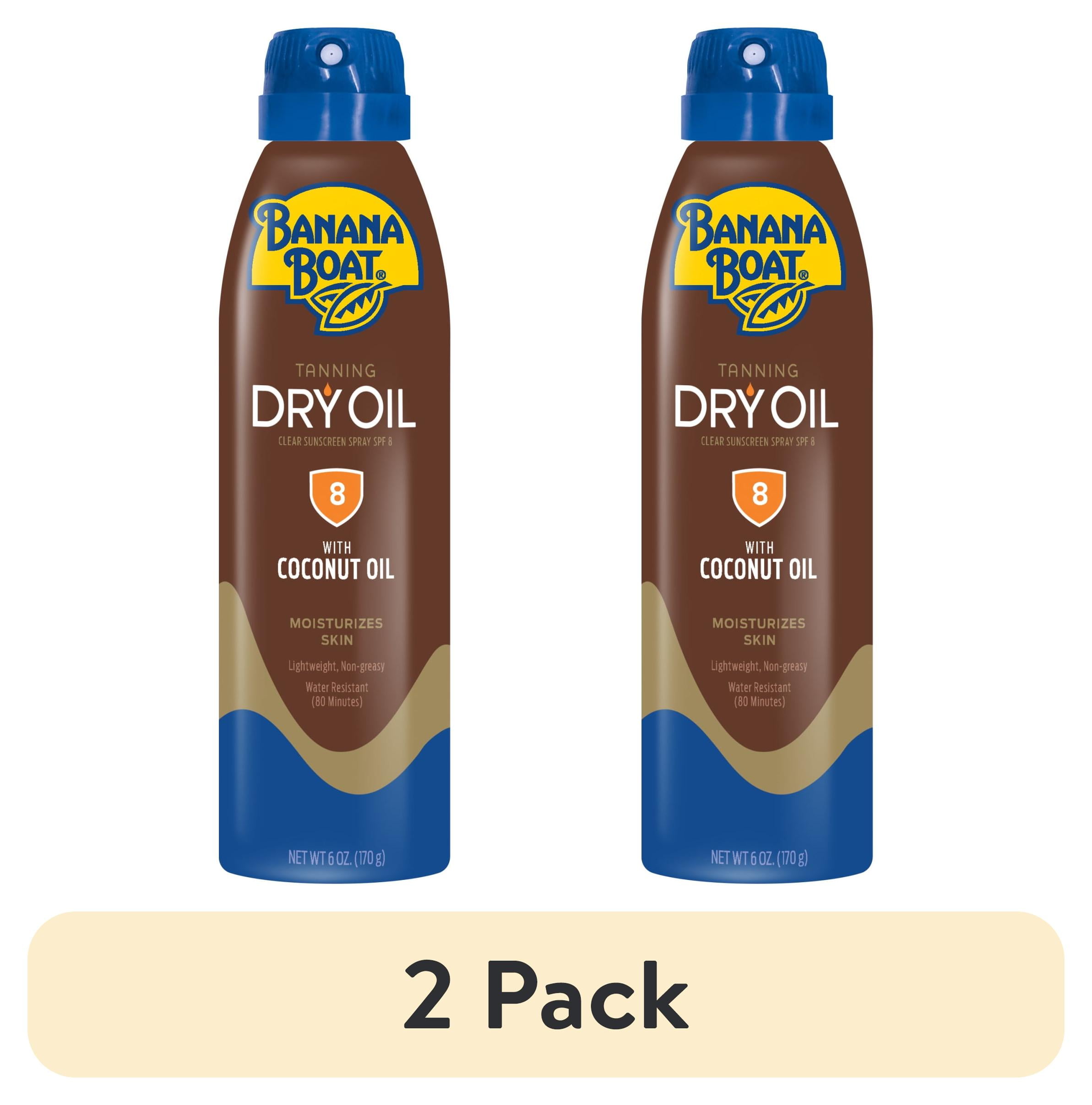 (2 pack) Banana Boat Tanning Dry Oil Clear Spray Sunscreen SPF 8, 6oz