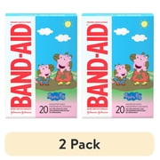 (2 pack) Band-Aid Bandages, Peppa Pig, Assorted Sizes 20 Count