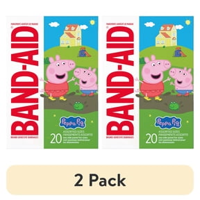 (2 pack) Band-Aid Bandages, Peppa Pig, Assorted Sizes 20 Count