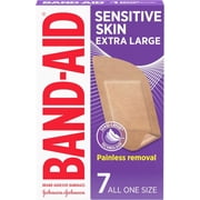(2 pack) BAND-AID Brand Adhesive Bandage for Sensitive Skin, Extra Large, 7 Count