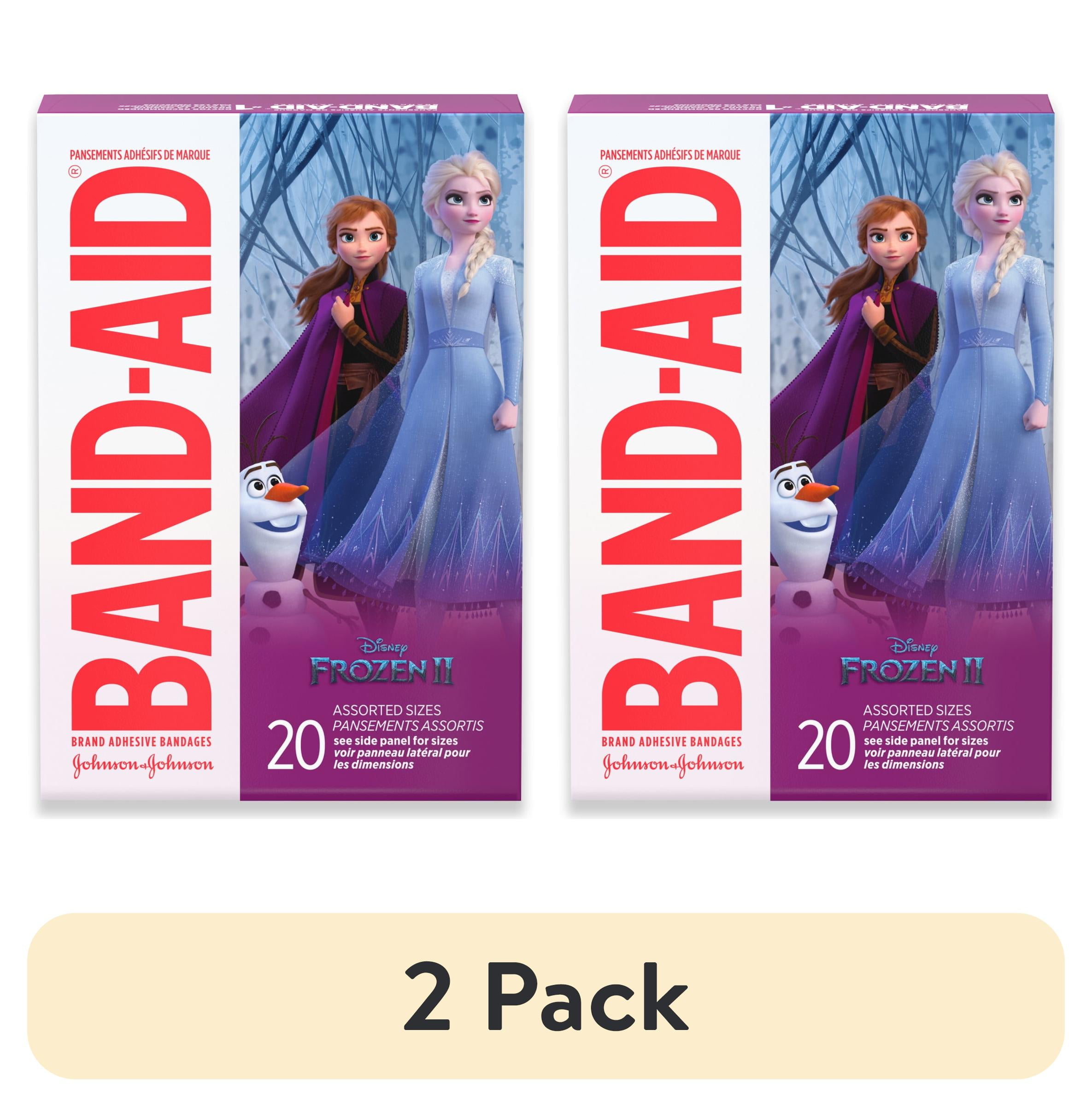 (2 pack) Band-Aid Brand Adhesive Bandages, Disney Frozen, Assorted Sizes, 20 Count
