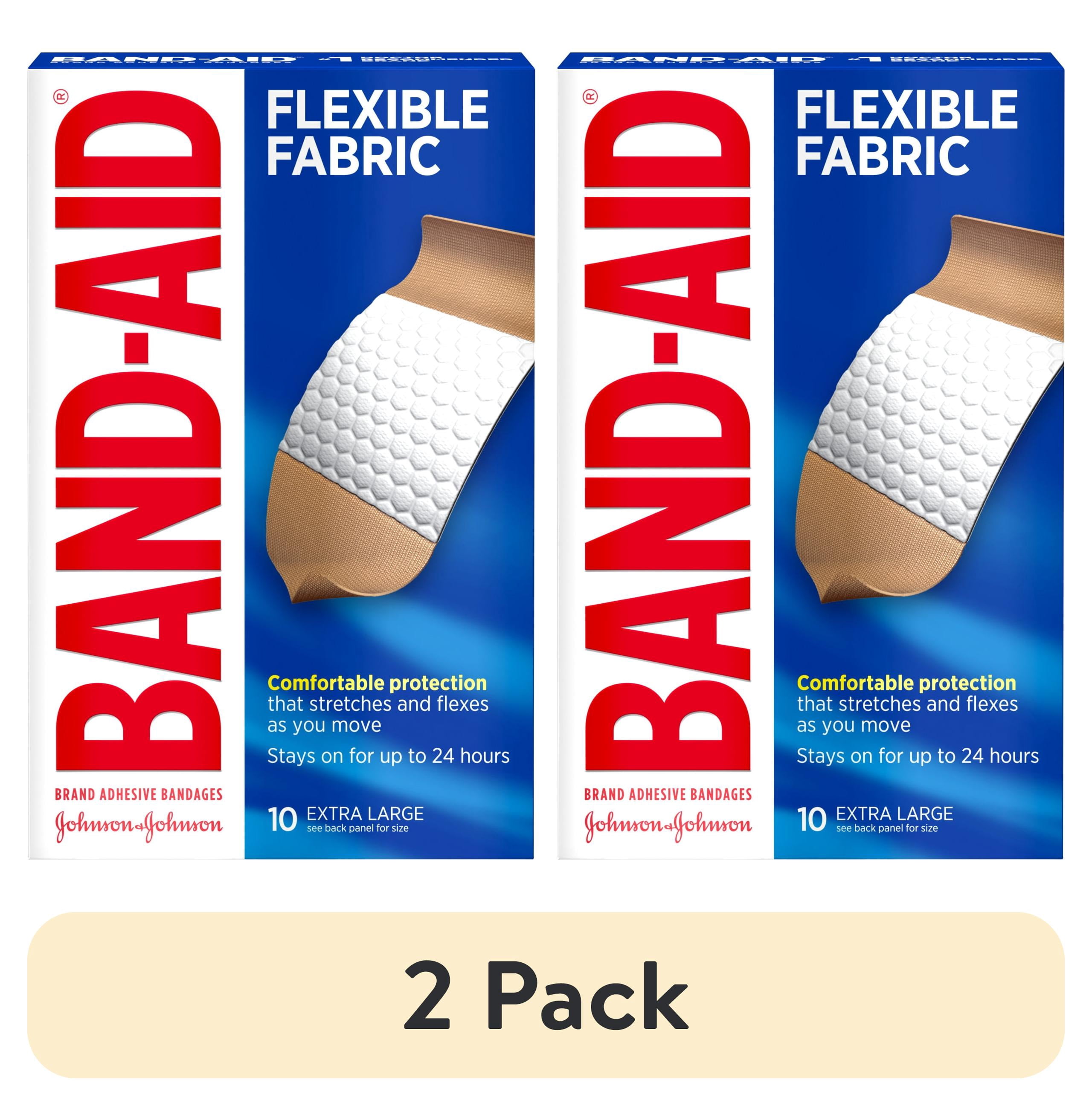 (2 pack) BAND-AID Brand Flexible Fabric Adhesive Bandages, Extra Large, 10 Count