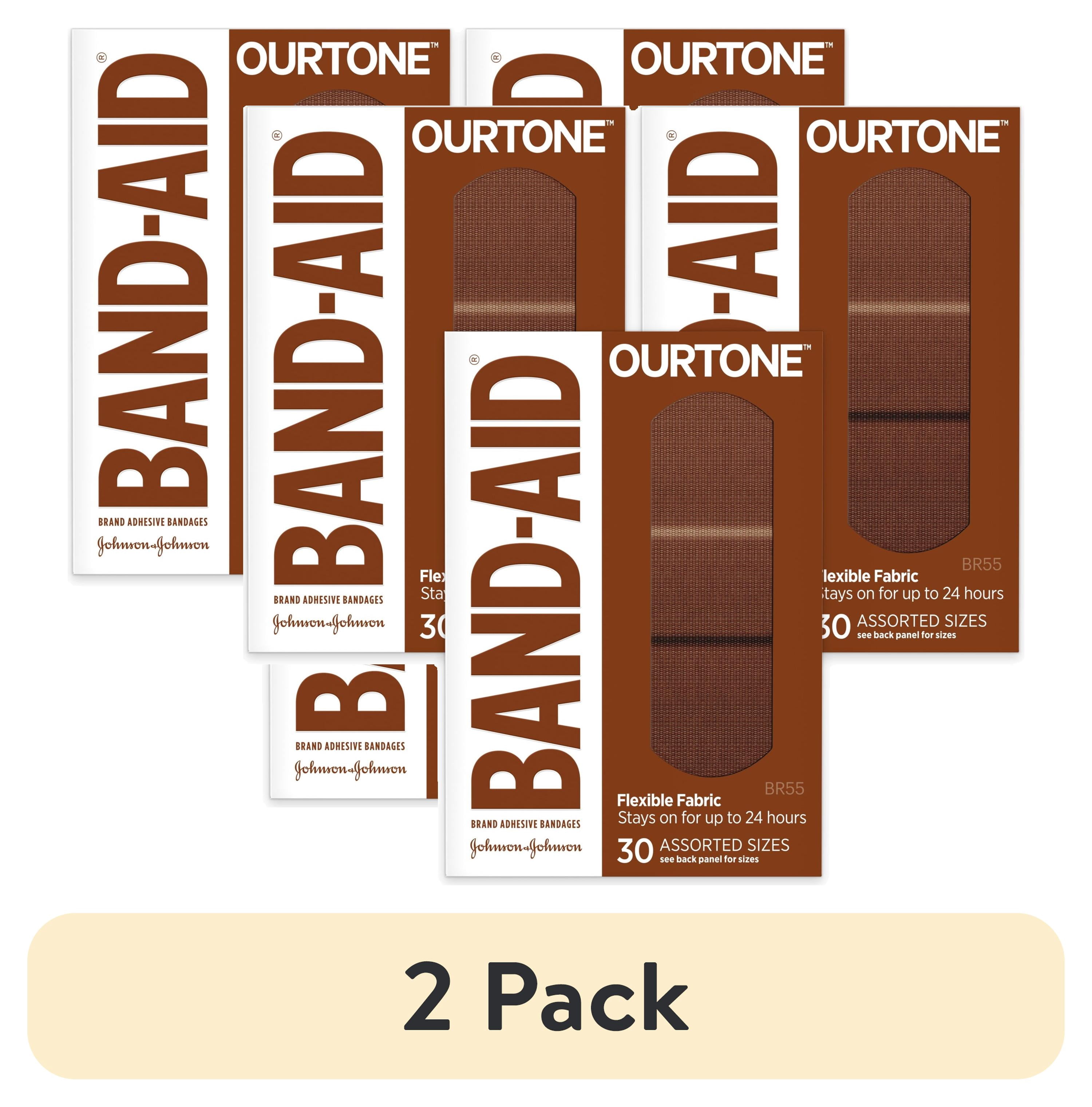 (2 pack) Band-Aid Brand OurTone Adhesive Bandages, BR55, 3 x 30 Ct