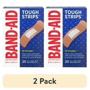 (2 pack) Band-Aid Brand Tough Strips Durable Adhesive Bandage, One Size, 20 Ct