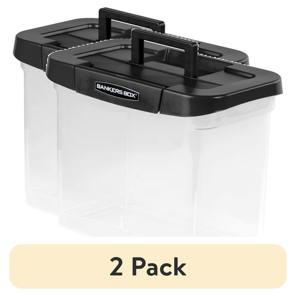 (2 pack) Bankers Box Plastic Letter Size File Organizer, Clear