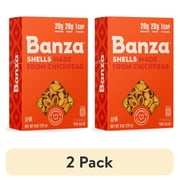 (2 pack) Banza Shells Pasta from Chickpeas - Gluten Free, High Protein, and Lower Carb Protein Noodles, 8oz