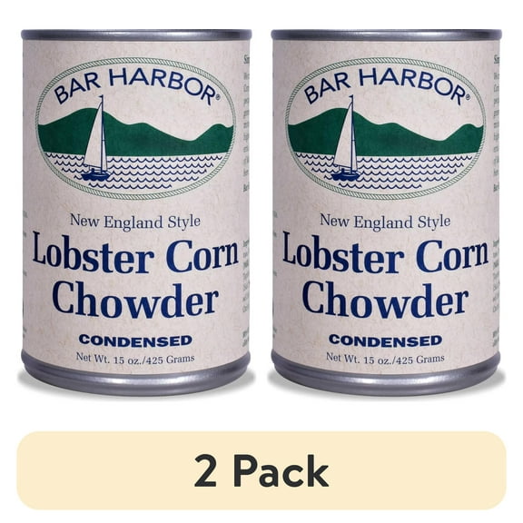 (2 pack) Bar Harbor New England Style Lobster and Corn Chowder, 15 oz. Tin free steel Can