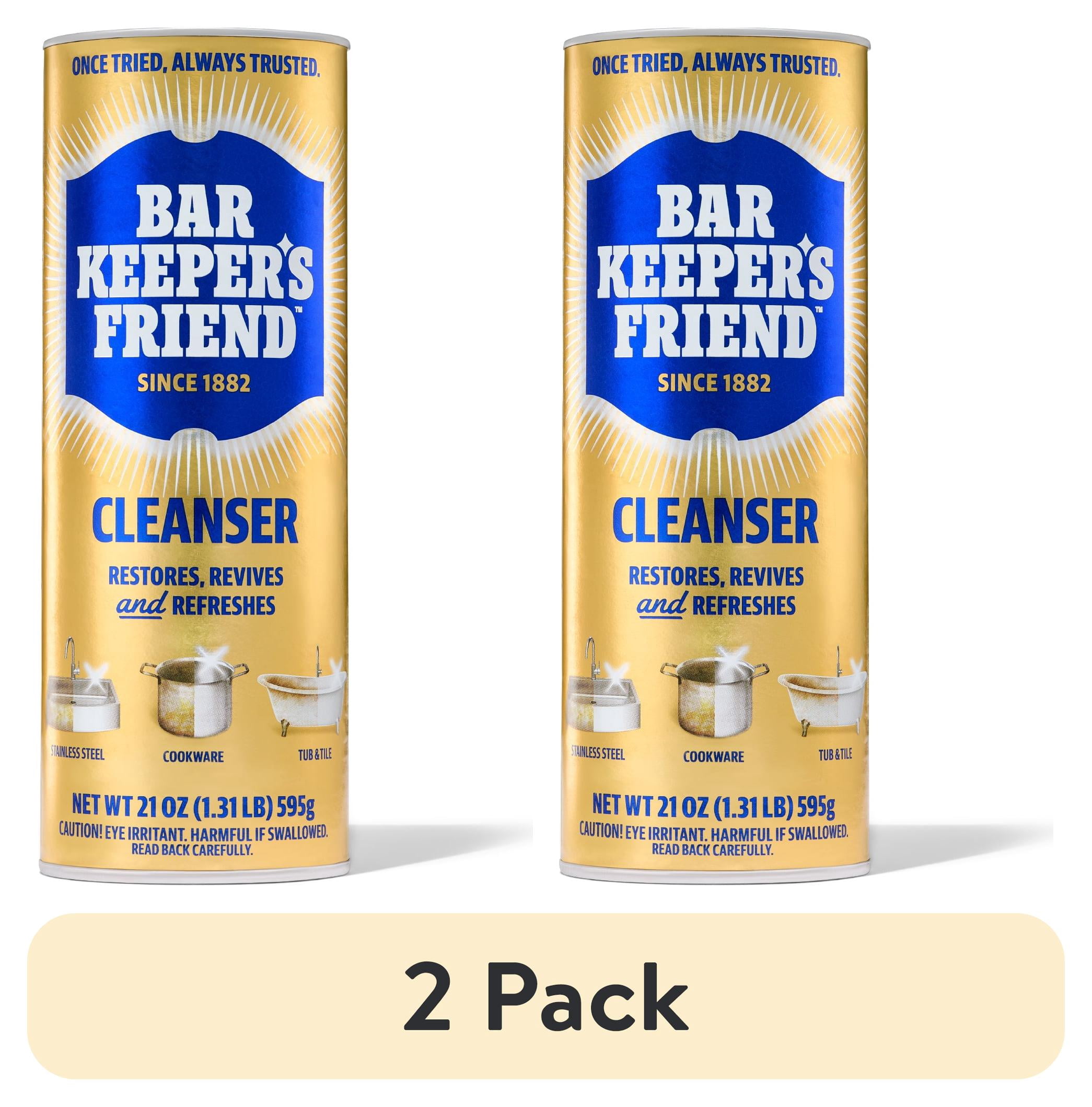 (2 pack) Bar Keepers Friend Cleanser Powder 21 OZ - Trusted Multi-Purpose Cleaner Since 1882