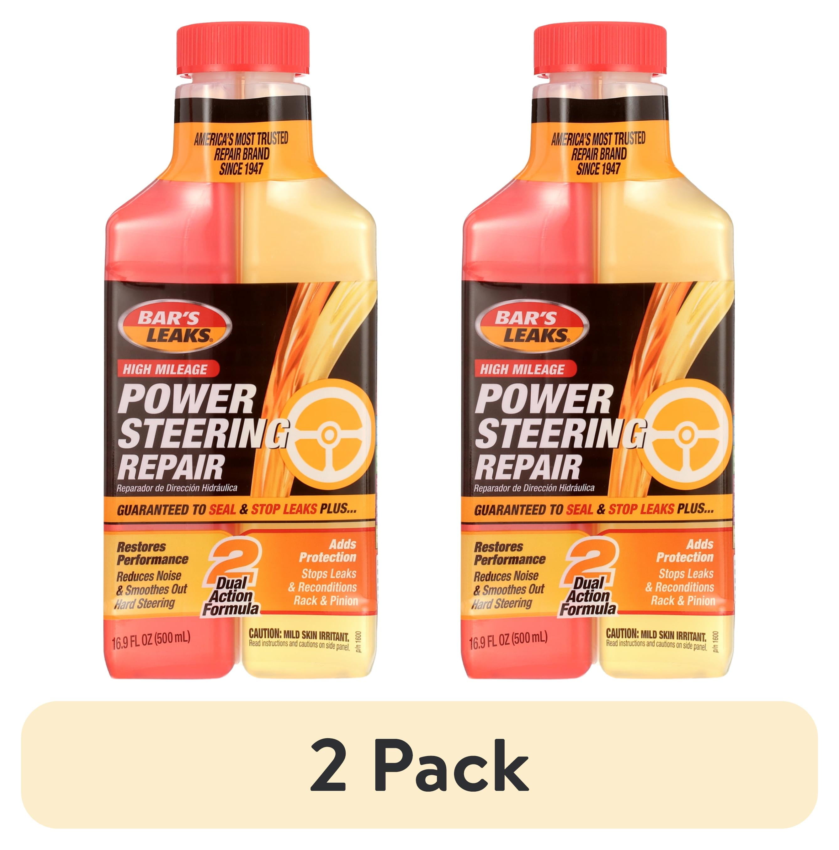 (2 pack) Bar's Leaks 1600 High Mileage Power Steering Fluid Repair, 16.9 oz