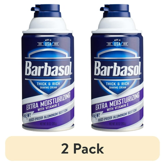(2 pack) Barbasol Extra Moisturizing With Vitamin E Thick & Rich Shaving Cream For Men, 10 Oz.