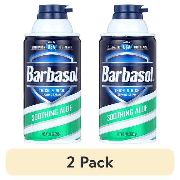 (2 pack) Barbasol Mens Shaving Cream Soothing Aloe - 10 oz