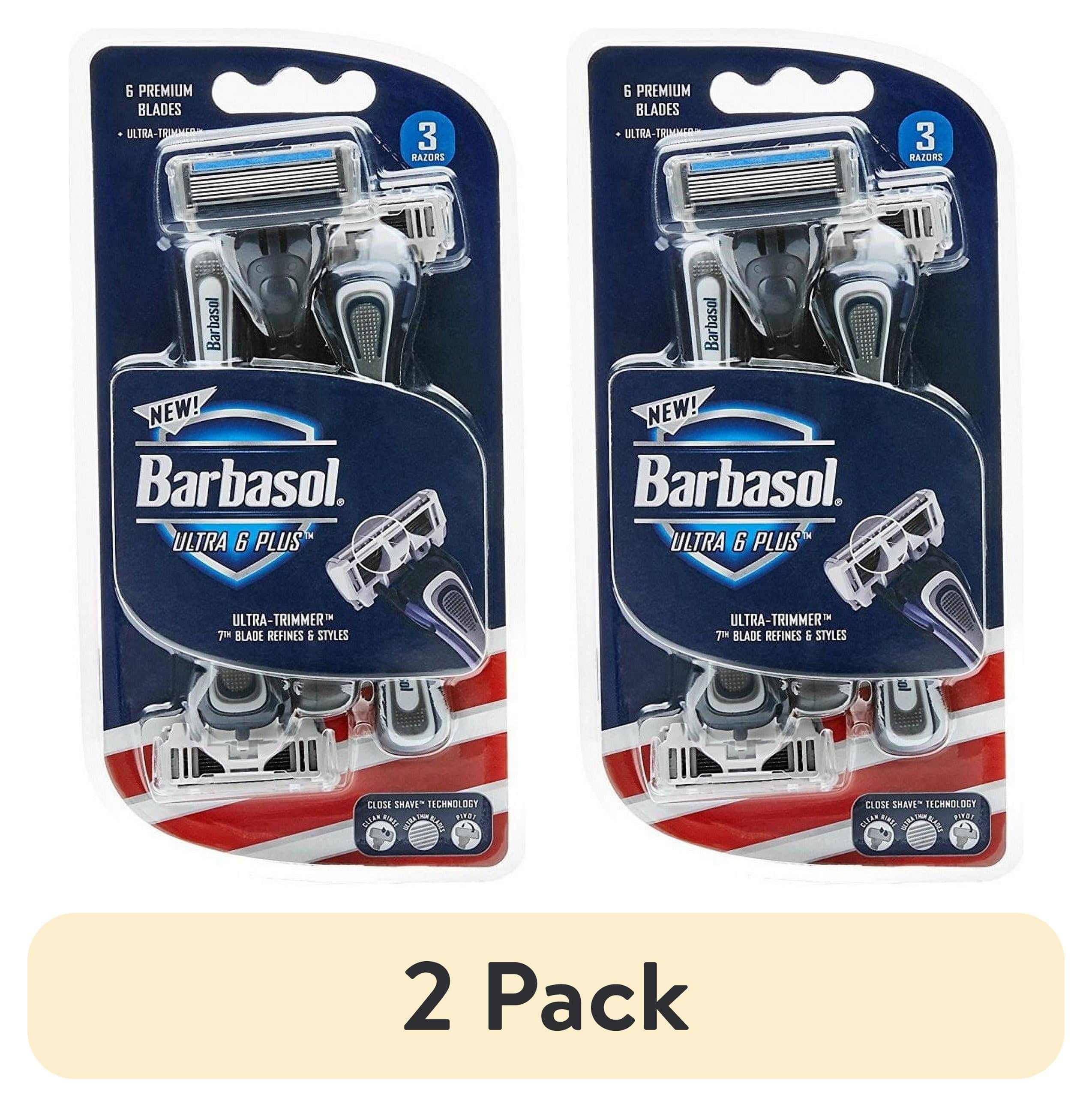 (2 pack) Barbasol Ultra 6 Plus Premium Blade Ultra Trimmer Disposable Razor 3 Ct