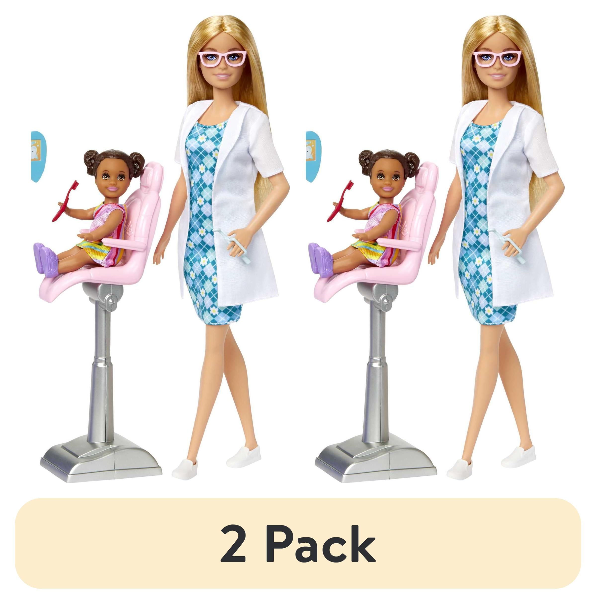 2 pack) Barbie Careers Dentist Doll Playset with 2 Dolls, Dental