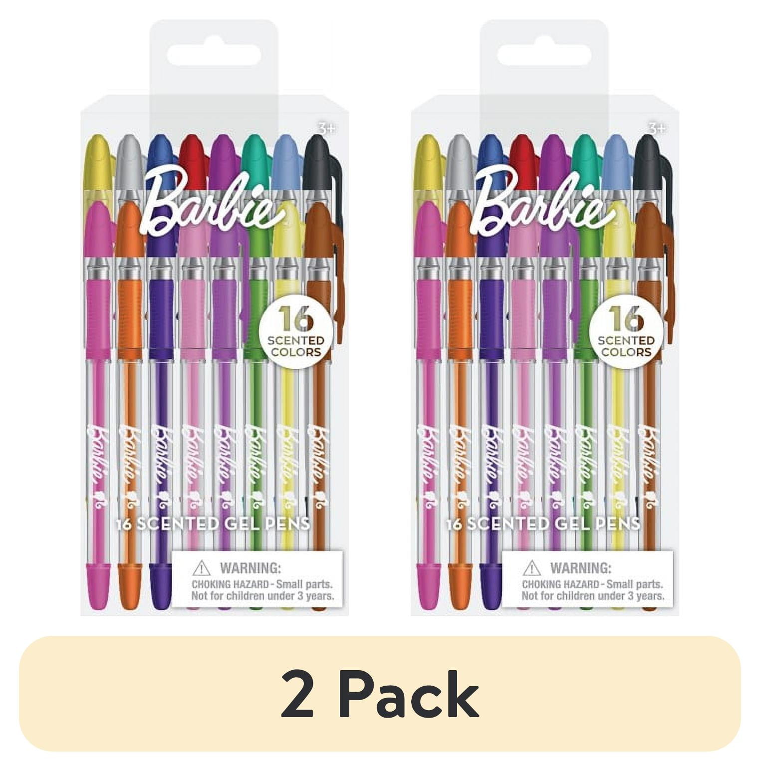 (2 pack) Barbie Multi-Color Scented Gel Pens, 16 Count