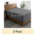 thumbnail image 1 of (2 pack) Bare Home Fitted Sheet - 22" Extra Deep Pocket - Premium 1800 Collection - Full-XL, Gray, 1 of 8