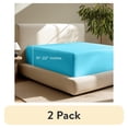 thumbnail image 1 of (2 pack) Bare Home Fitted Sheet - 22" Extra Deep Pocket - Premium 1800 Collection - Queen, Aqua, 1 of 8