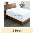 thumbnail image 1 of (2 pack) Bare Home Fitted Sheet - 24" Extra Deep Pocket - Premium 1800 Collection - Queen, White, 1 of 8