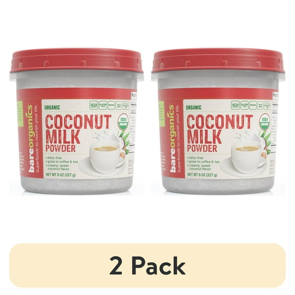 (2 pack) BareOrganics Organic Coconut Milk Powder, 8 Oz