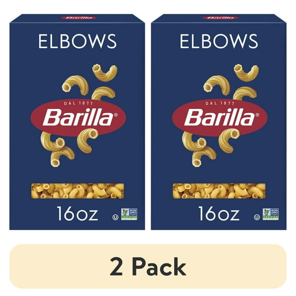 (2 pack) Barilla Classic Non-GMO, Kosher Certified Elbows Pasta, 16 oz