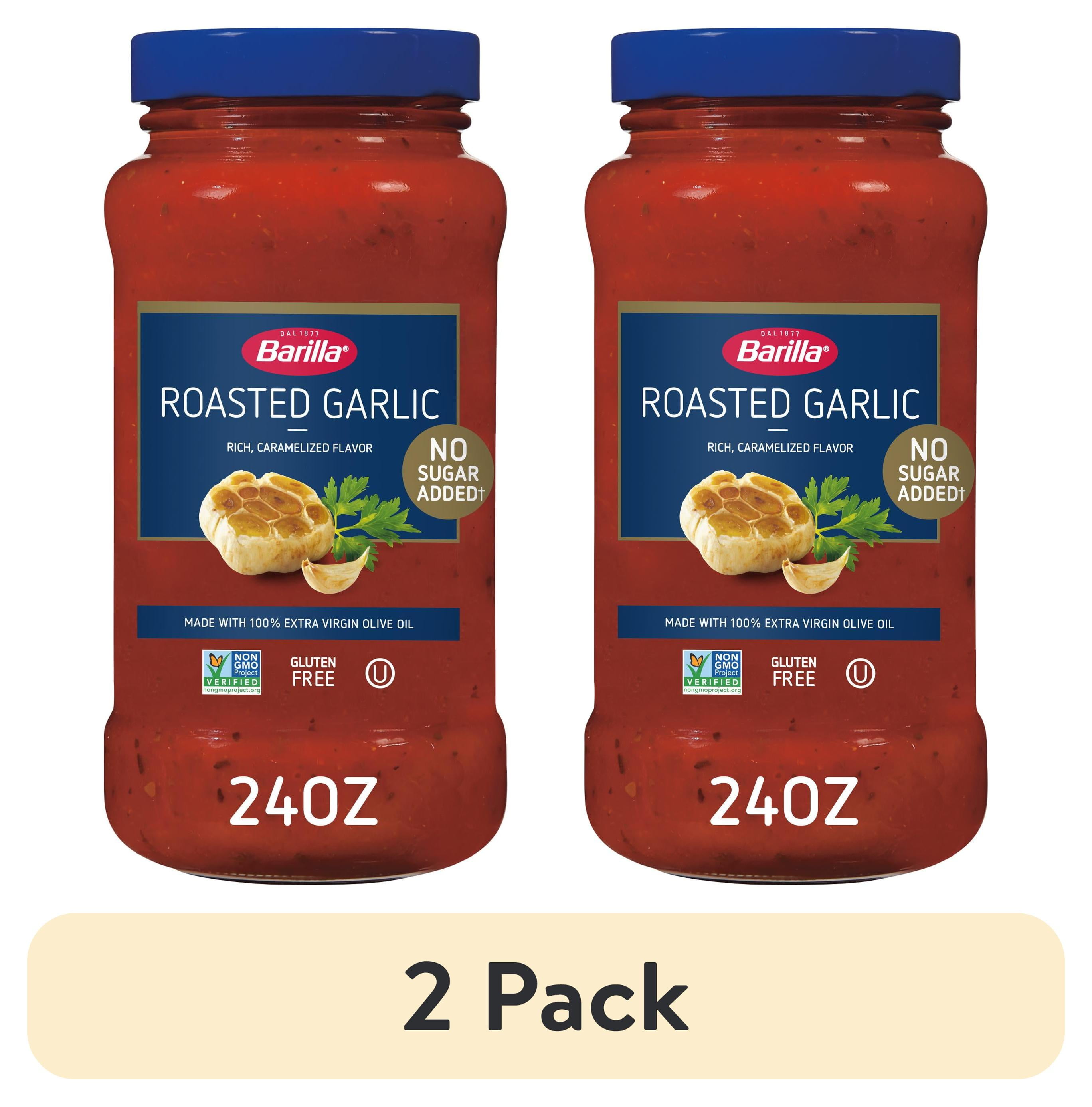 (2 pack) Barilla Pasta Sauce, Roasted Garlic, 24 oz., No Added Sugar, Gluten Free