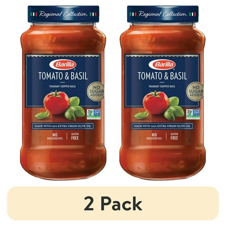 (2 pack) Barilla Pasta Sauce, Tomato and Basil, 24 oz., No Added Sugar, Gluten Free