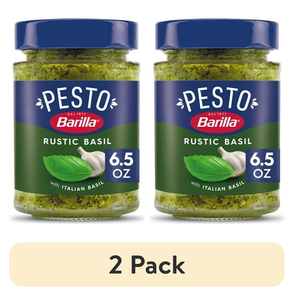 (2 pack) Barilla Rustic Basil Pesto Pasta Sauce, 6.5 oz