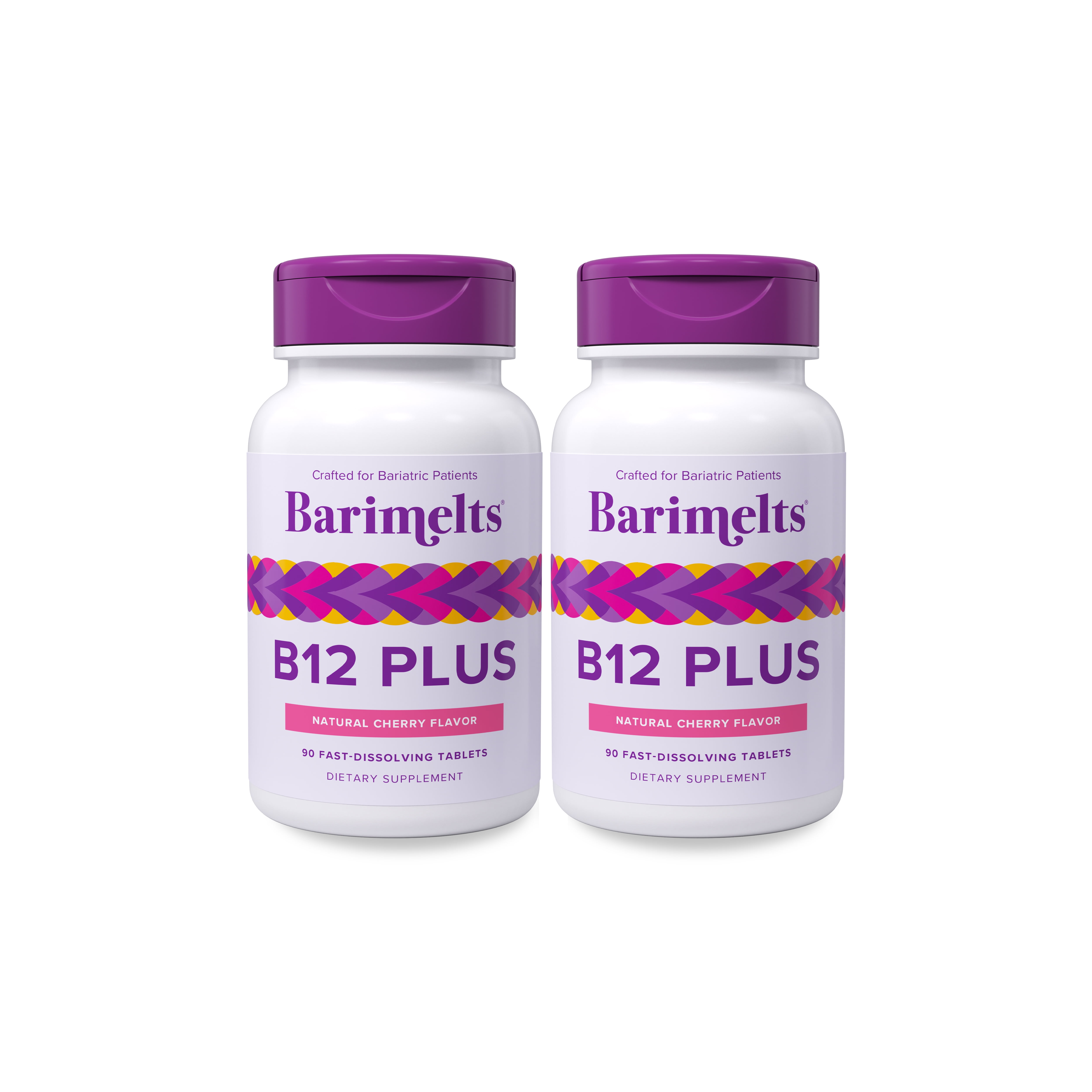 (2 pack) Barimelts Vitamin B12 Plus - 90 Fast-Dissolving Tablets, Bariatric Vitamins