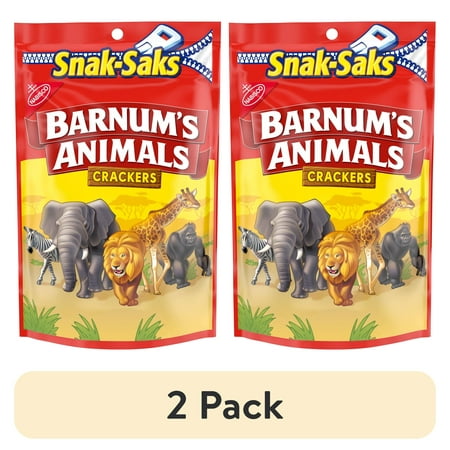 (2 pack) BARNUM'S Original Animal Crackers, Kids Snacks, Snak-Saks, 8 oz
