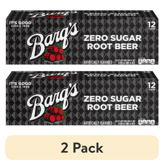 (2 pack) Barq's Zero Sugar Root Beer 12 Ounce Cans Bundle Pack by Bilot (12)