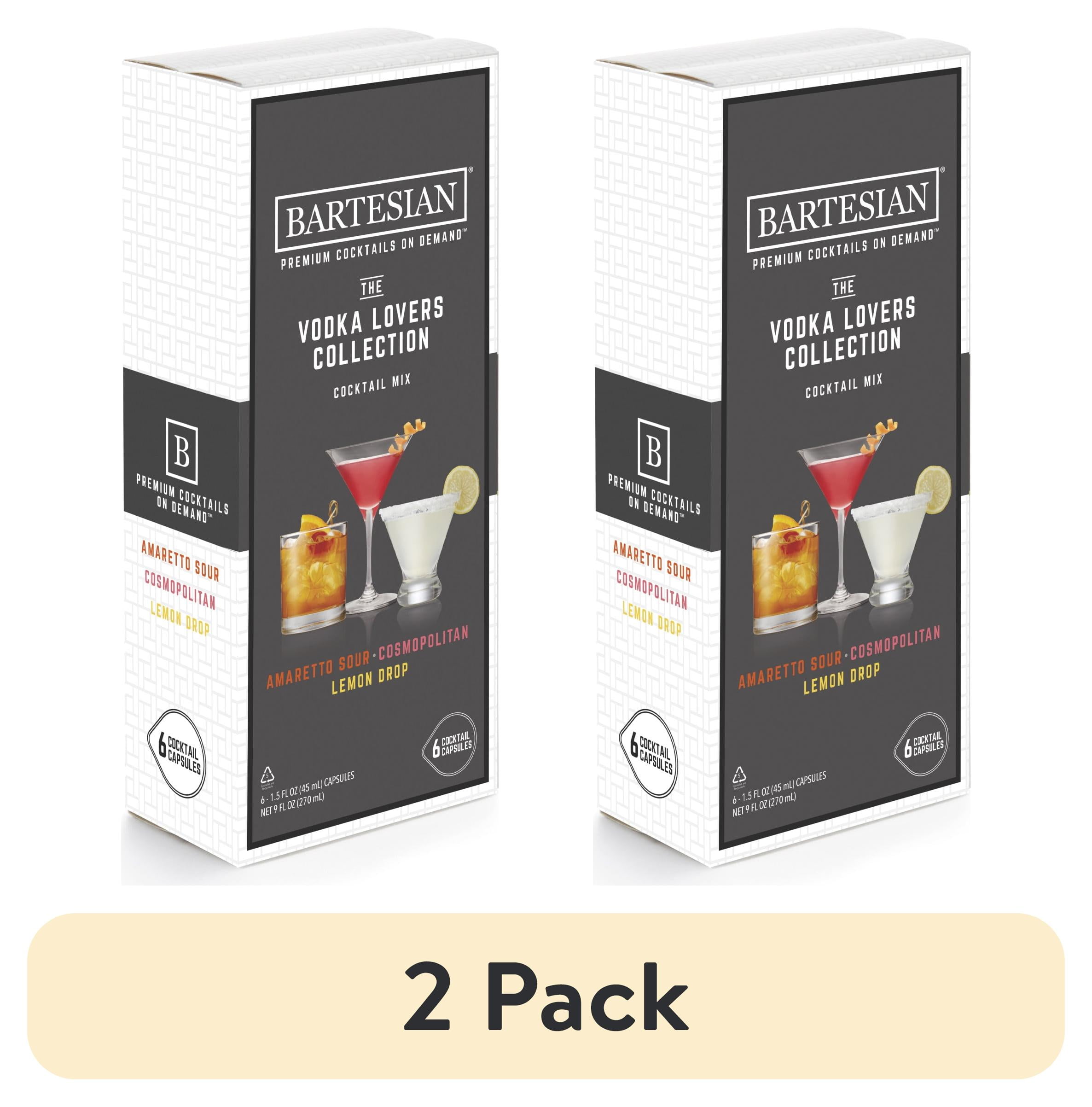 (2 pack) Bartesian Cocktail Mixer Capsules, Vodka Lovers Collection, 6 Pack