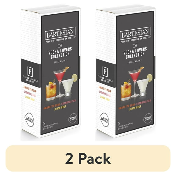 (2 pack) Bartesian Cocktail Mixer Capsules, Vodka Lovers Collection, 6 Pack