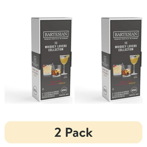 (2 pack) Bartesian Cocktail Mixer Capsules, Whisky Lovers Collection, 6 Pack