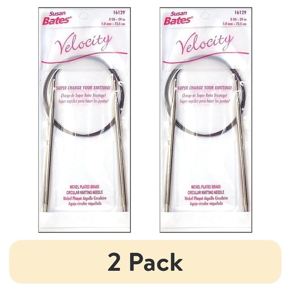 (2 pack) Bates Velocity Nkl Plate Circ Knit Needle 29" 8