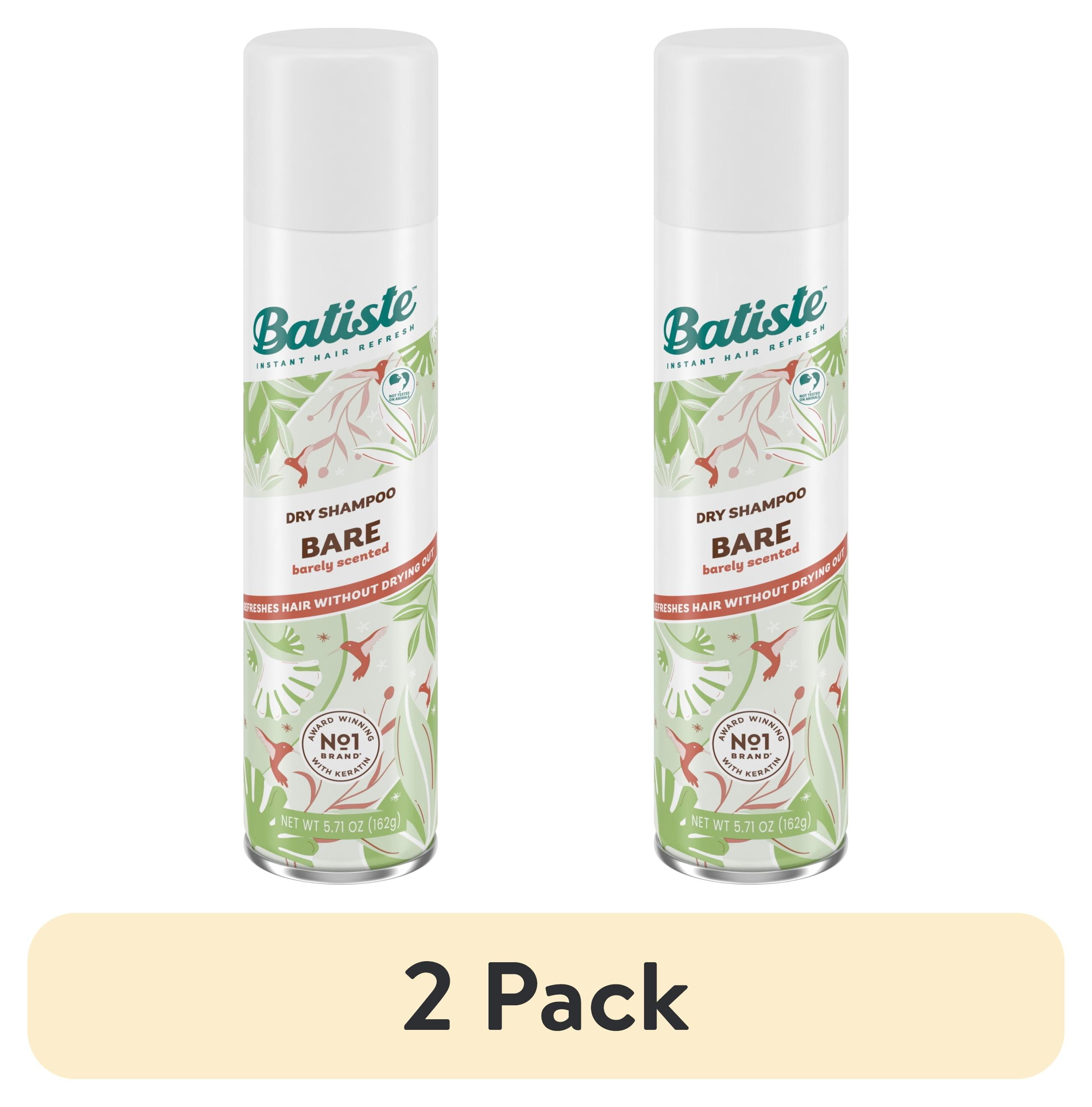 (2 pack) Batiste Bare Dry Shampoo, Absorbs Oil & Grease, Barely Scented, 5.71 oz